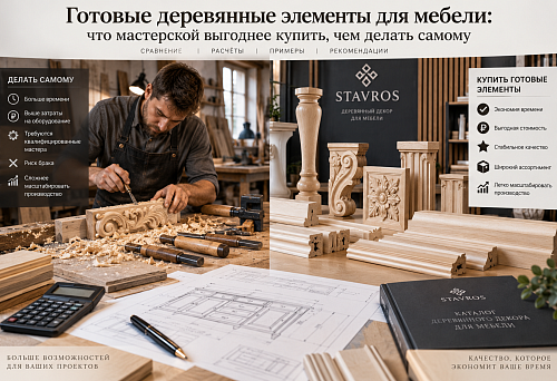 Готовые деревянные элементы для мебели: что мастерской выгоднее купить, чем делать самому