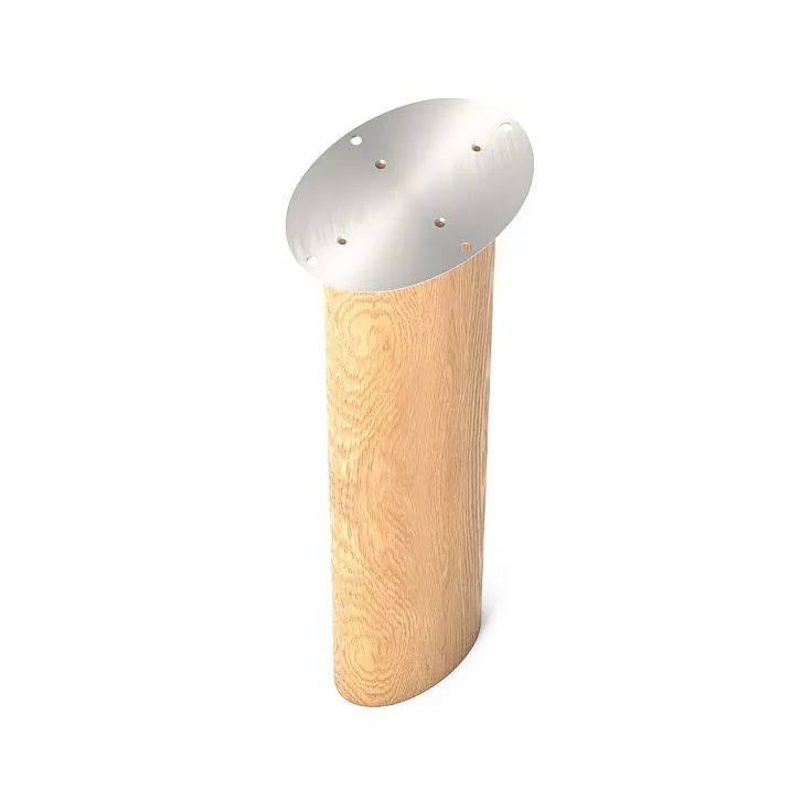 Мебельная ножка MN-241 с монтажной площадкой из бука высотой 742 мм для крепления к столешнице