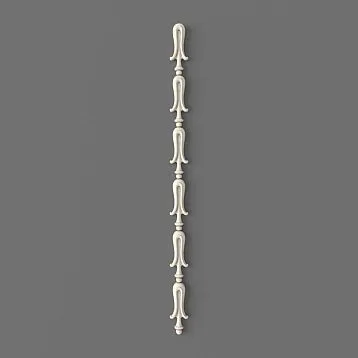 Лепной декор NPU-506 из полиуретана — тонкая вертикальная декоративная накладка в классическом стиле