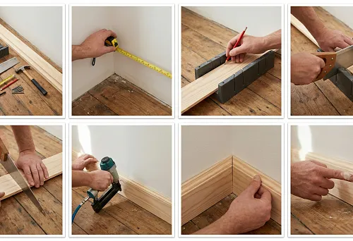 Установка деревянного плинтуса своими руками: пошаговая инструкция
