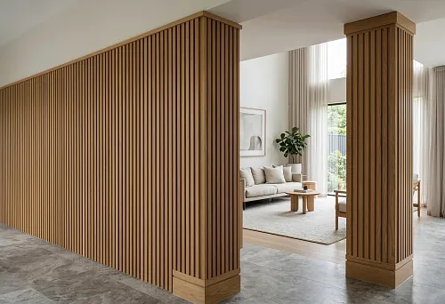 Реечные панели для отделки стен и пилястра: как усилить вертикаль и придать интерьеру собранную архитектурную структуру