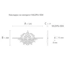Резная накладка NPU-417.4 из полиуретана, чертеж декора