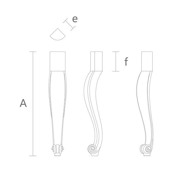 Резная мебельная ножка MN-021.1 чертеж