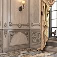 Накладка из полиуретана NPU-258-1L, интерьер с деревянным декором на стене фото
