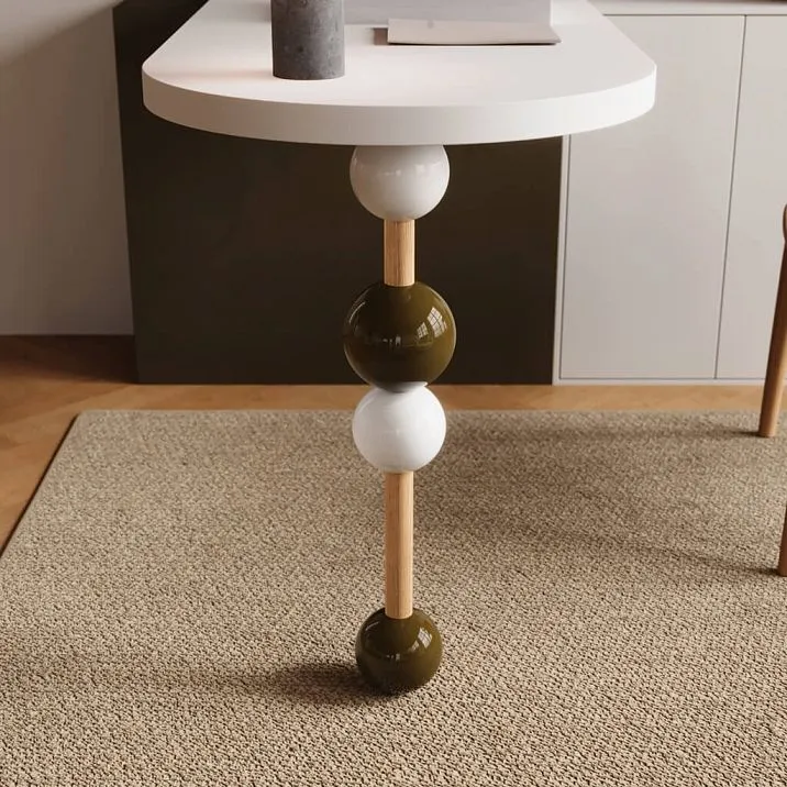 Неокрашенная точёная ножка MN-240 сферической формы из массива дуба диаметр 100 мм для журнальных столиков, стульев и консолей