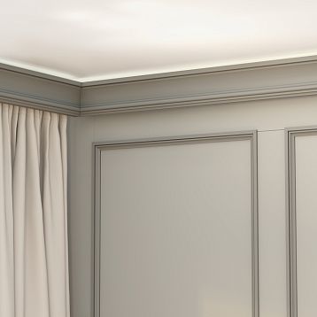 Деревянный карниз KZ-007 из бука и дуба в интерьере