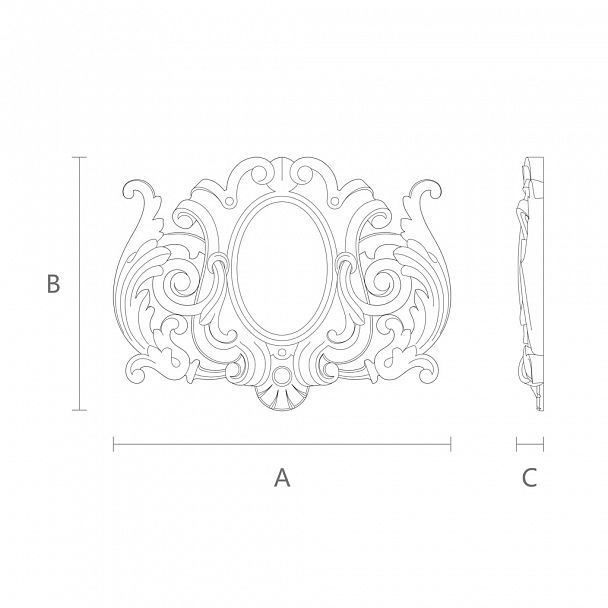 Деревянное изделие с резным орнаментом N-267 декор мебели и фасадов чертеж