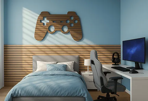 Интерьерная рейка 16×40×2800 МДФ в оформлении игровой комнаты