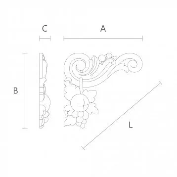 Изящный резной узор на деревянной накладке N-212R