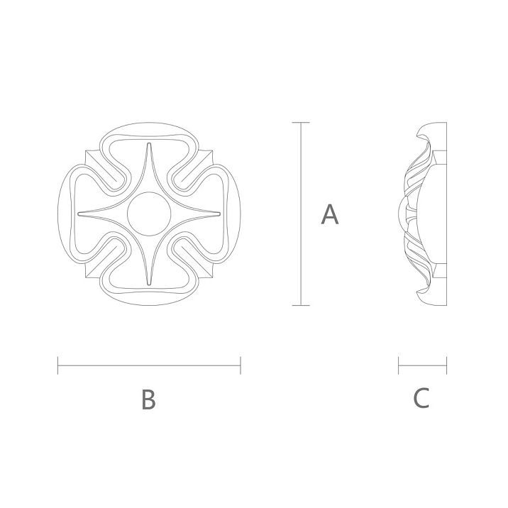 Резной элемент декора из полиуретана – розетка для интерьера и настенной лепнины