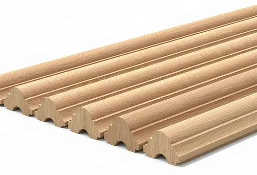 Молдинг под покраску из натурального дерева с декоративным профилем для оформления интерьера