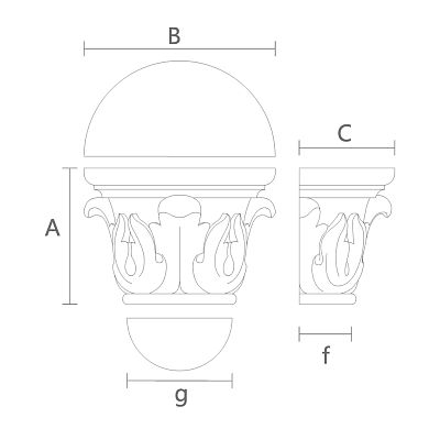 Архитектурная Резная Капитель KL-029 чертеж