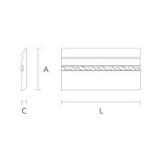 Деревянный плинтус PLT-001-075 чертеж