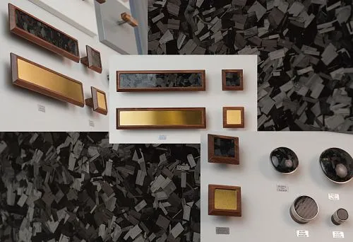 Разнообразные круглые и прямоугольные элементы фурнитуры из древесины и композитных материалов для современного кухонного дизайна