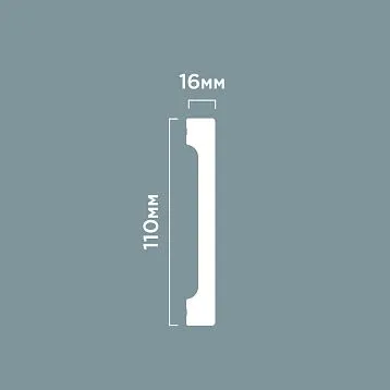 Плинтус B110V1 из полистирола HI WOOD рекордной высоты 110 мм и толщины 16 мм с богатым декоративным рельефом белого цвета