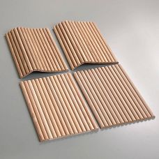 Реечная панель OPAN-001 из дуба, декоративная панель с округлыми рейками