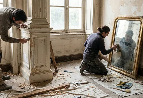 Реставрация старинного дома: восстановление плинтусов + реставрация зеркал