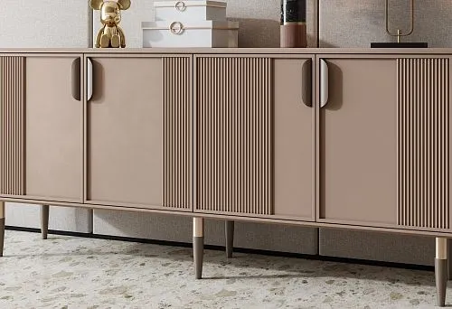 Современный комод в стиле минимализм с вертикальной текстурой фасадов