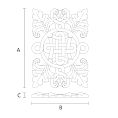 Резная деревянная накладка N-338 для декора интерьера чертеж