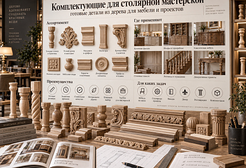 Комплектующие для столярной мастерской: готовые детали из дерева для мебели и проектов