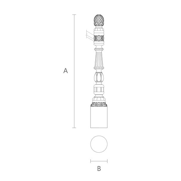 Чертеж столба для лестницы