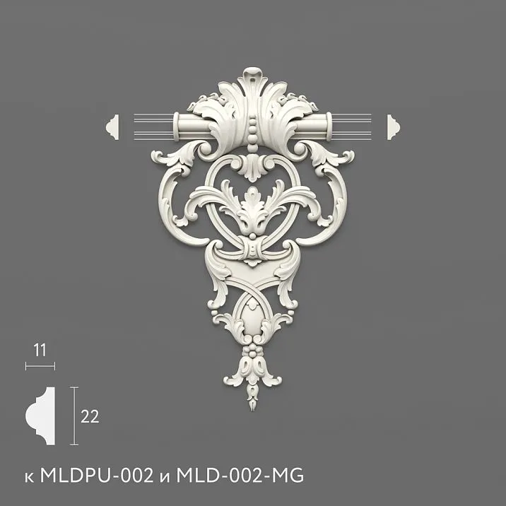 Лепнина из полиуретана MLDPU-2-1.1. Декор для молдингов. Изображение 699417433d482