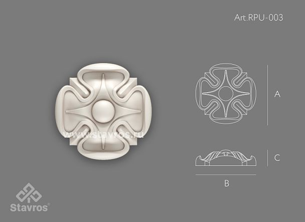 Резная розетка RPU-003 из полиуретана купить