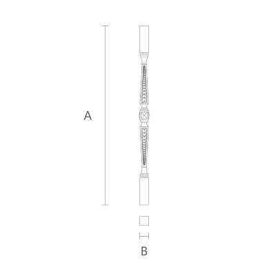 Балясины L-042 из дерева на стенде в магазине Stavros чертеж