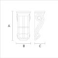 Декоративный кронштейн из массива для полки KR-006 чертеж