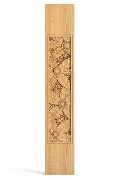 Деревянная балясина L-096 1 смотрится очень добротно и основательно благодаря своей прямоугольной форме, а особую эффектность ей придает резной узор в стиле ар-деко