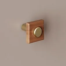 Ручка мебельная Xylon HL-056-2M из массива дерева с металлическим основанием Ставрос. Эргономичная скоба с покрытием для кухонь, шкафов, комодов