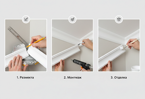 Инструкция по монтажу лепнины из полиуретана: руководство от разметки до последнего мазка кисти