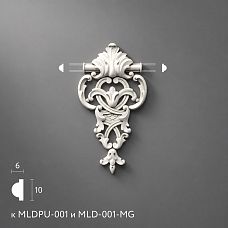 Декоративный элемент MLDPU-1-1.1 из полиуретана — компактная накладка для молдингов и интерьерного декора