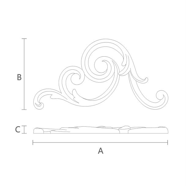 Резная накладка N-286L деревянная схема