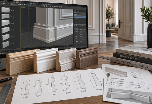 3D-модели плинтусов: как использовать реальные профили в визуализации и спецификации
