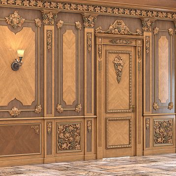 Резная накладка N-257-1 фото в интерьере с применением декора