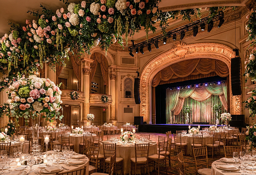 Декорации для зала: оформление банкетных и концертных помещений