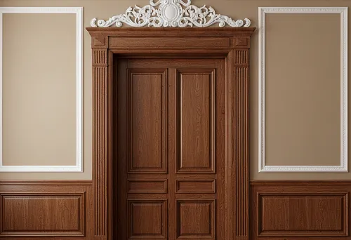 Наличники, плинтуса деревянные и лепнина из полиуретана для дверных проемов: комплексное оформление