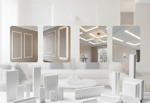 Современные молдинги из полистирола для оформления стен и потолков в интерьере