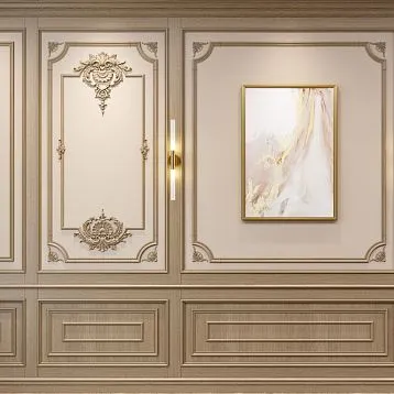 Комплект декора C-001-1 из дерева с резным орнаментом