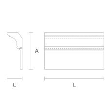 Схематическое изображение карниза KZ-009 с указанием основных размеров