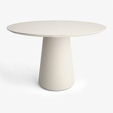 Стол Camelot 002-015 в отделке Белая эмаль RAL 9010 — круглый стол из массива, вид спереди