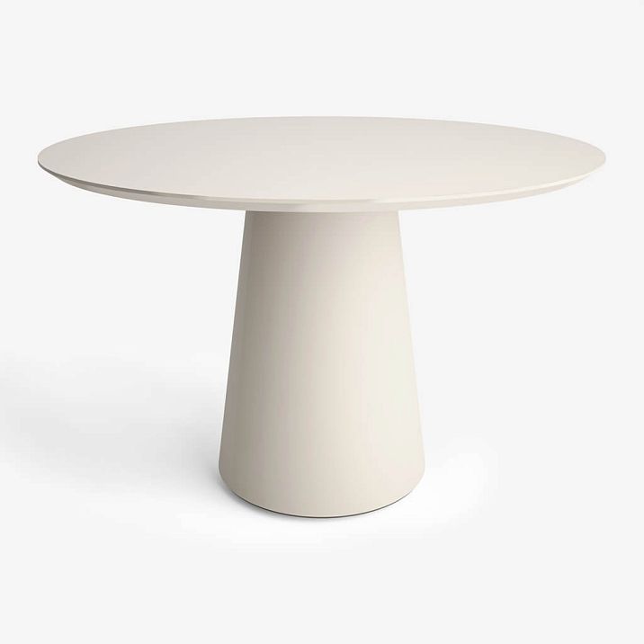 Стол Camelot 002-015 в отделке Белая эмаль RAL 9010 — круглый стол из массива, вид спереди