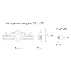Декоративный элемент соединительный N-400.1 размеры 69×178×21 мм чертеж