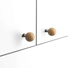 Ручка мебельная Jupiter HL-064 из натурального бука с металлическим основанием сферической формы размером 29×29×42 мм