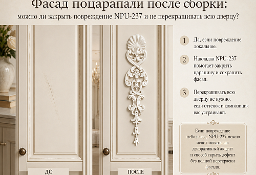 Фасад поцарапали после сборки: можно ли закрыть повреждение NPU-237 и не перекрашивать всю дверцу