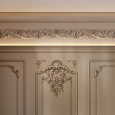 Деревянный багет K‑130 из массива для оформления стен, панелей и классических интерьеров.