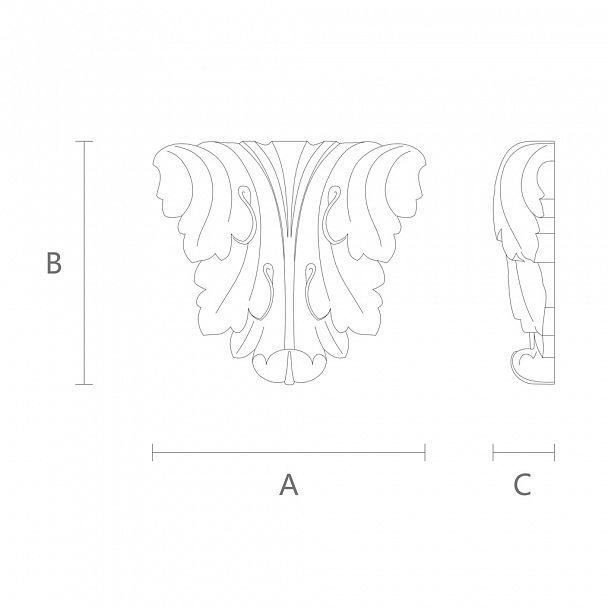 Декоративный элемент из дерева с резными геометрическими фигурами чертеж