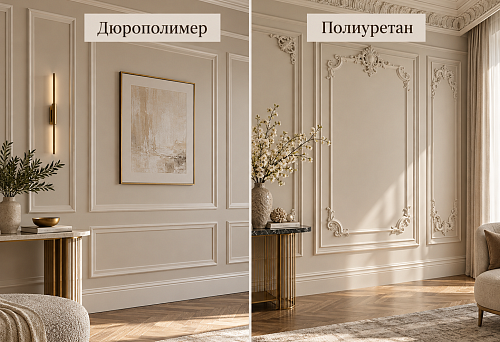 Дюрополимер или полиуретан: что лучше выбрать для молдингов и лепнины на стену