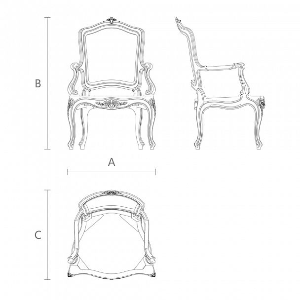 Чертеж каркас кресла STU-003 - основа для создания кресла
